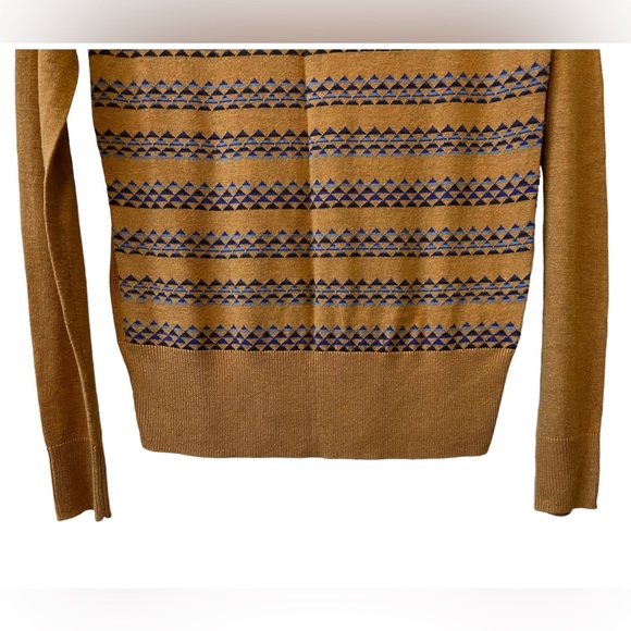 Urban Outfitters Coincidence & Chance Sweater Camel w/ Blue Tribal Design Small - Picture 8 of 12